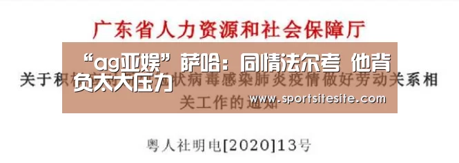 “ag亚娱”萨哈:同情法尔考 他背负太大压力(图2) “ag亚娱”萨哈:同情法尔考 他背负太大压力(图2)